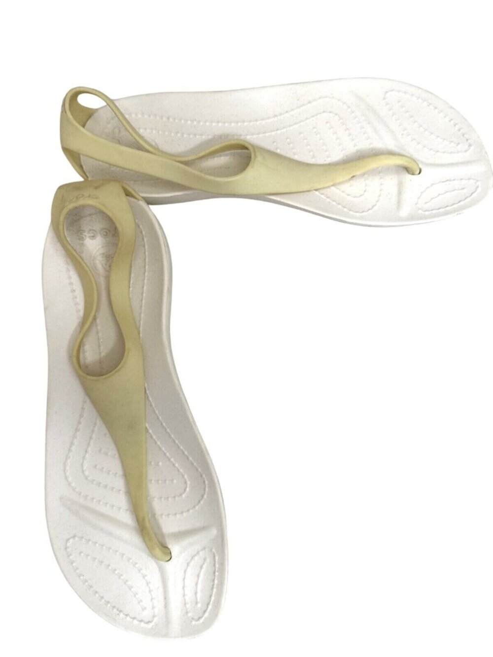 Crocs Womens Size 7 Beige & White Water Sandals